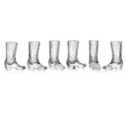 Shot Glasses|Godinger Whiskey & Rye Cowboy Boot Shot Glass, Set of 6