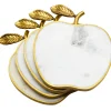 Coasters|Godinger White Marble Apple Coaster Set