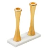 Candles & Candleholders|Godinger White Marble Tapered Candlestick