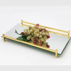 Serving Trays|Godinger Wire Mirrored Serving Tray