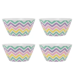 Outdoor Dinnerware|Godinger Zig Zag Melamine Cereal Bowl, Set of 4